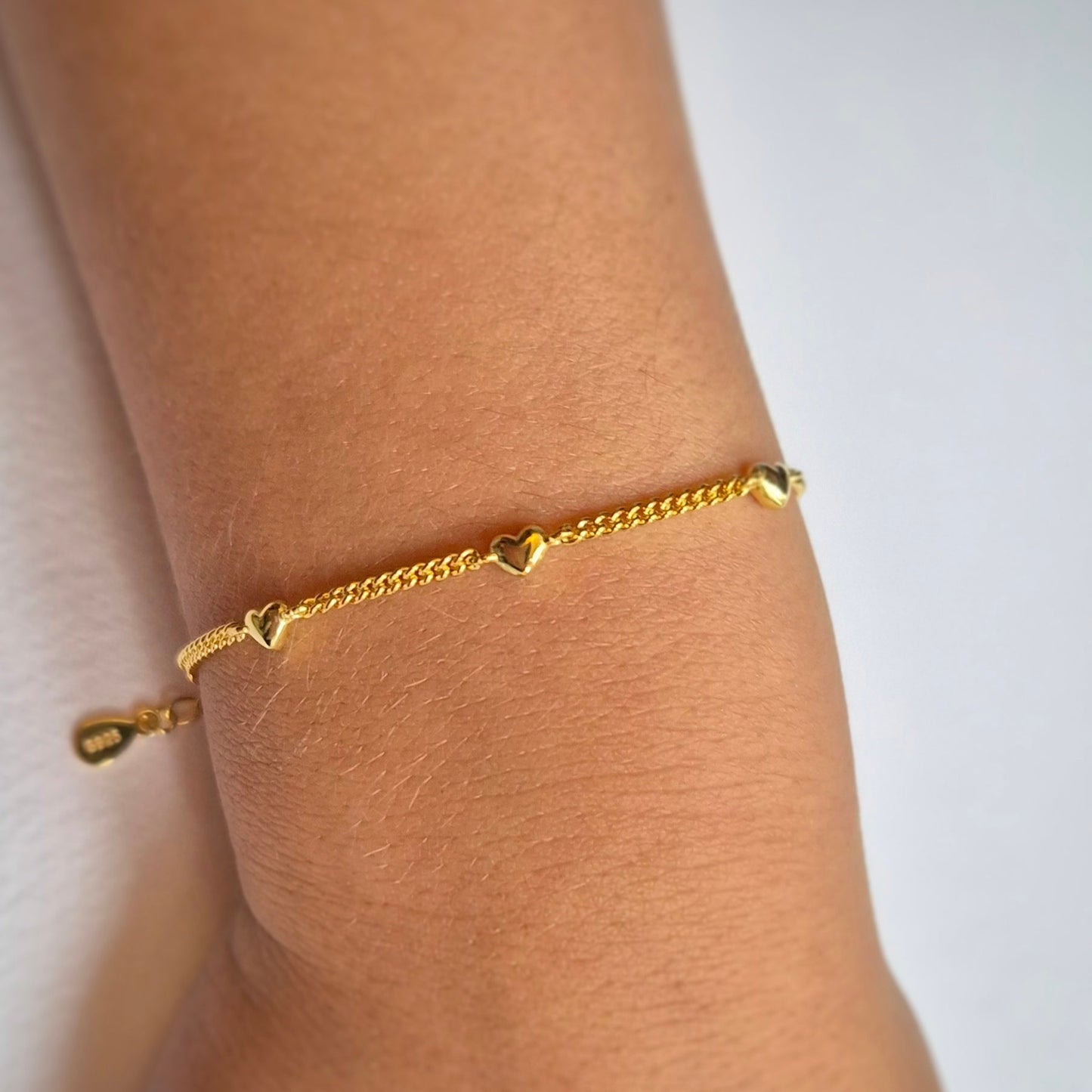 Hearts Bracelet - 14ct Gold Plated