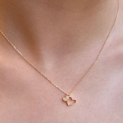 Floating Hearts Necklace - Rose Gold Plated