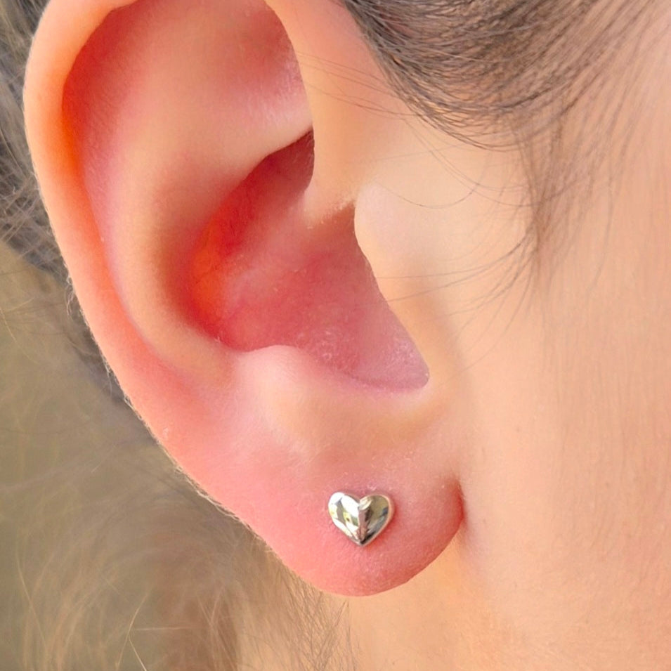 Simplistic Heart Stud Earrings - 925 Sterling Silver