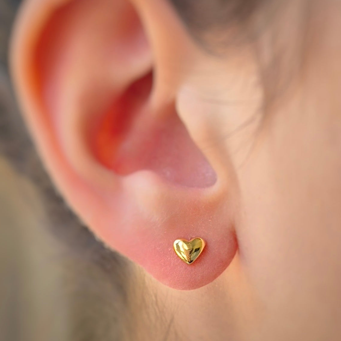 Hearts Bracelet and earrings jewellery set - 14ct Gold Plated