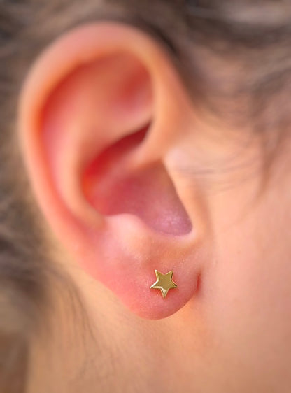 Star Stud Earrings - 14ct gold plated