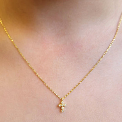 Signature Cross Necklace - 925 Sterling Silver + 18K Gold Plated