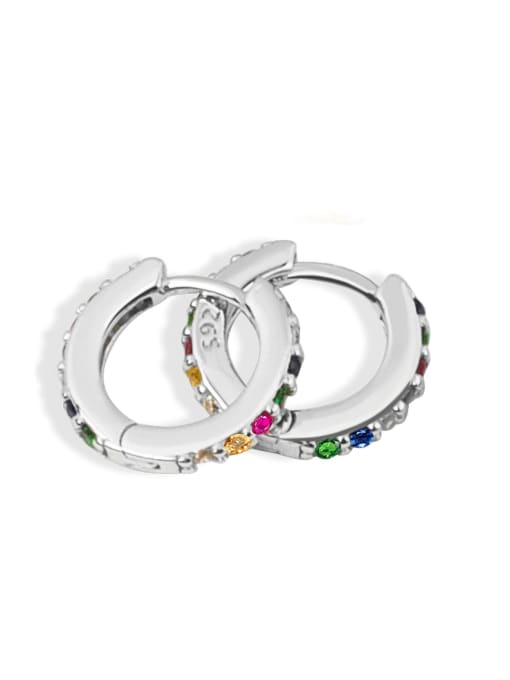 Rainbow Huggie Earrings - 925 Sterling Silver