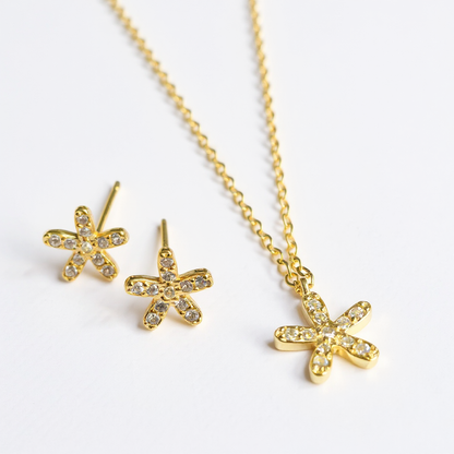 Classic Flower Set - 14ct Gold Plated