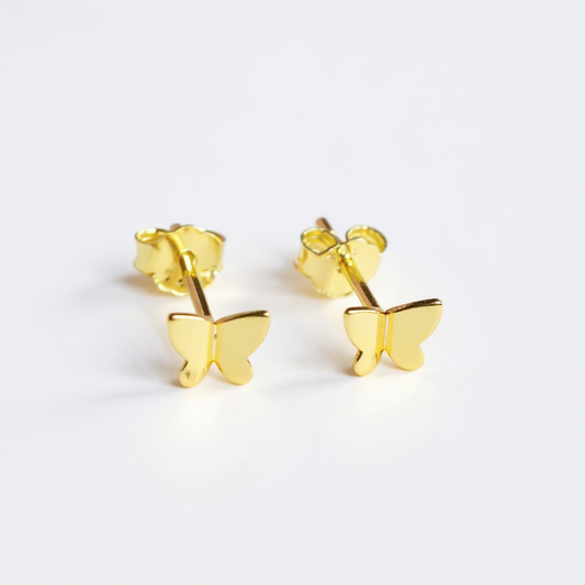 Butterfly Stud Earrings - 18ct gold plated