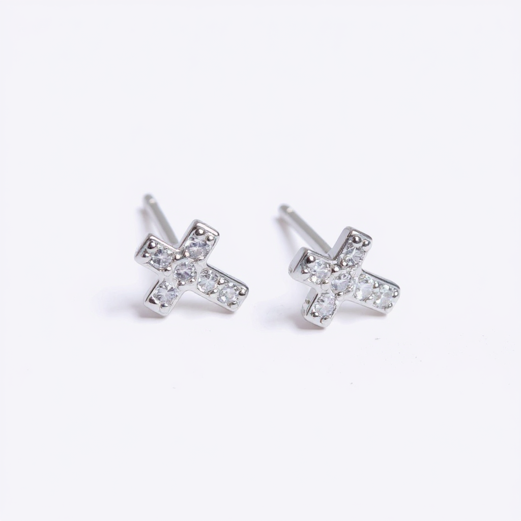 Signature Cross Stud Earrings - 925 Sterling Silver