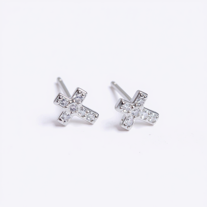 Signature Cross Stud Earrings - 925 Sterling Silver