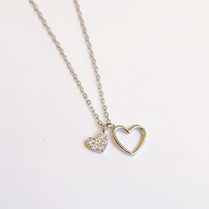 Floating Hearts Necklace - 925 Sterling Silver