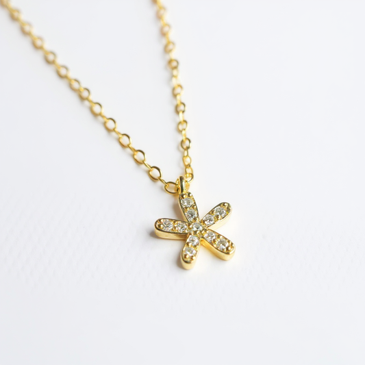 Flower Necklace - 14ct Gold Plated