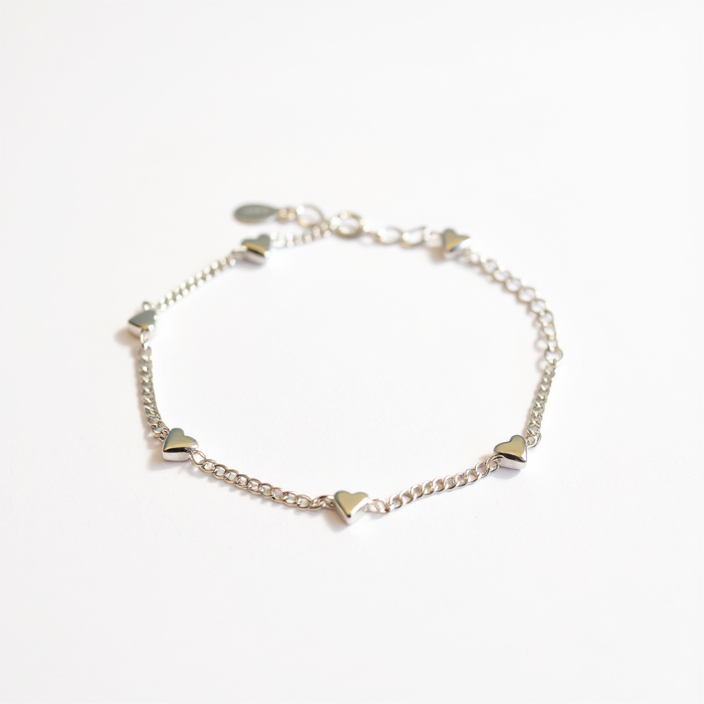 Hearts Bracelet - 925 Sterling Silver