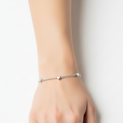 Hearts Bracelet - 925 Sterling Silver